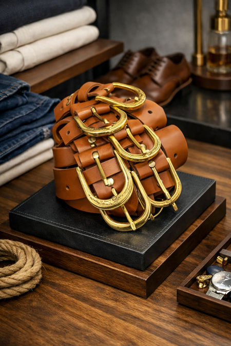 قشاط جلد بني