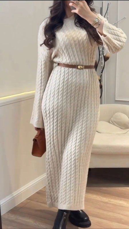 فستان صوف بجدايل