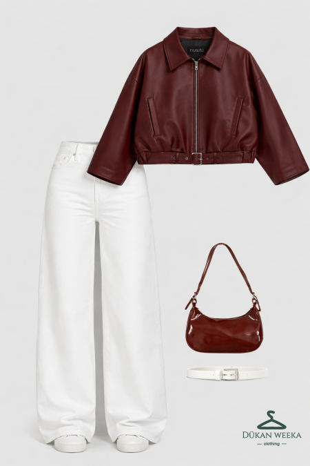 برغندي وابيض