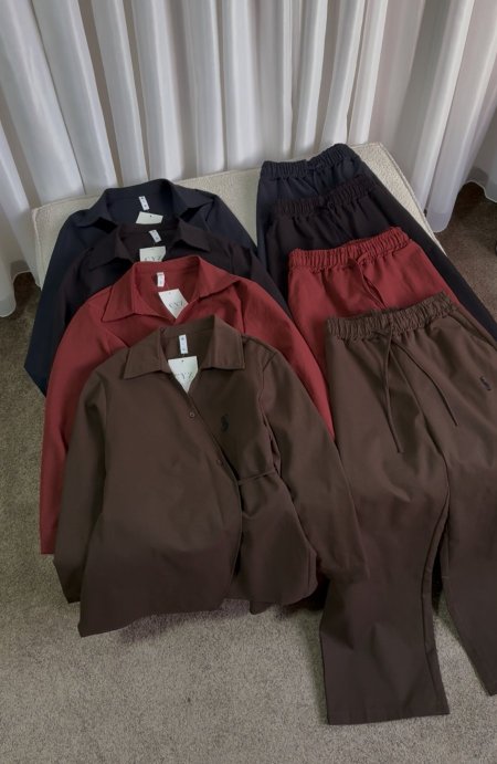 طقم بولو كتان