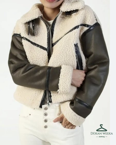 جاكيت جلد وفرو زارا