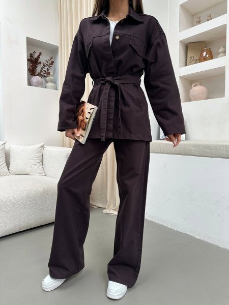 طقم جينز زارا بني